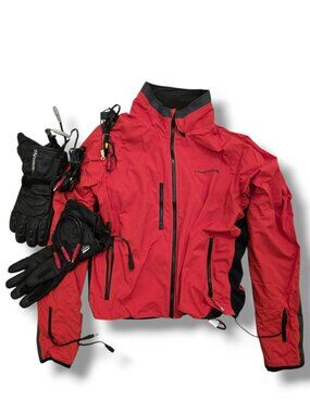 Firstgear 1st Gear Heated Jacket Mens L 90 Watt Motorcycle Liner & Gloves Red